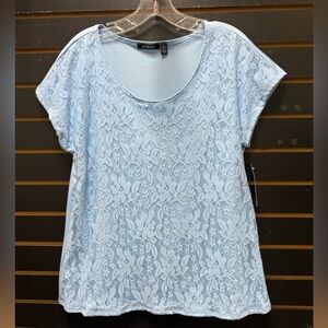 NWT Elementz periwinkle lace front top size large